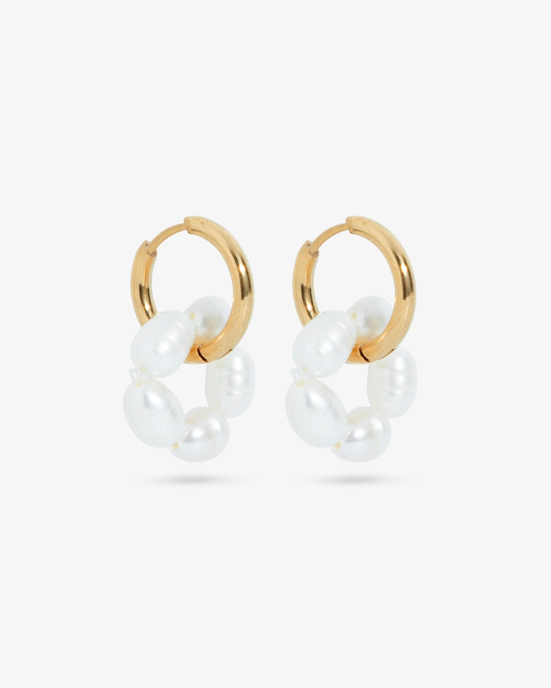 Classic pearl hoops